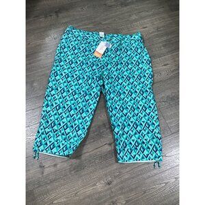UV Skinz Beach Capris Turquoise Jewels XXLUPF 50+ Lightweight Geometric Patters
